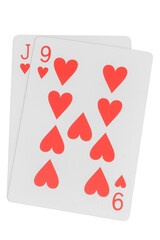 card gambling nine isolated on white background