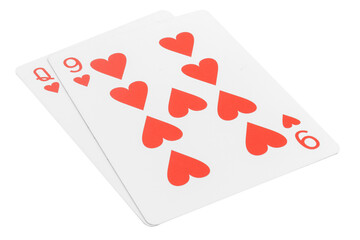 card gambling nine isolated on white background