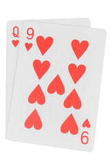 card gambling nine isolated on white background