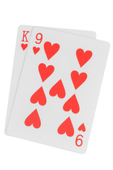 card gambling nine isolated on white background