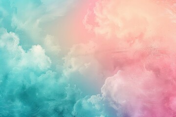 Fototapeta premium Gentle watercolor effect background in pastel pink, blue, and green, evoking a peaceful and artistic feel