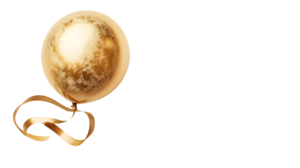 Golden helium balloon with a ribbon