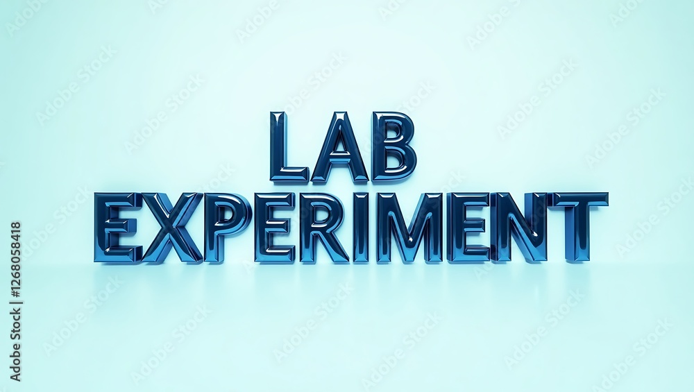 Poster bold typography in a modern lab setting conveying the concept of experimentation