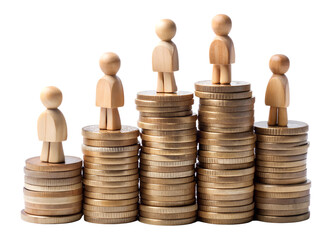 coins on a white background