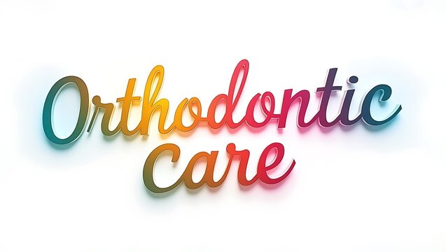 Orthodontic care lettering design with colorful gradient and shadow effect for branding