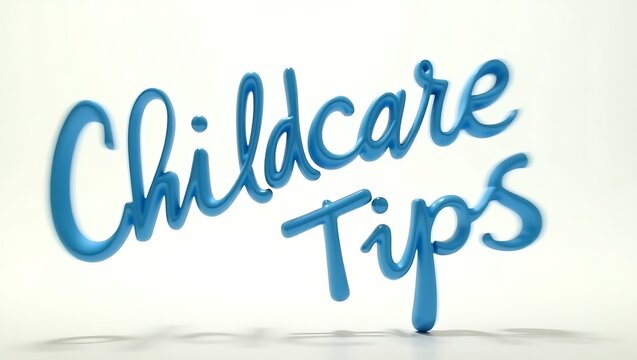 Tips for childcare presented through eye-catching typography in vibrant colors