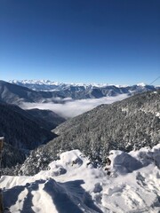 snow covered mountains