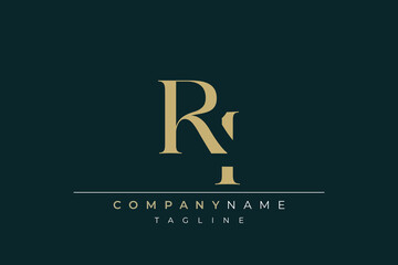 Elegant Monogram with Sophisticated Typography Design Featuring RI with Sophisticated Typography