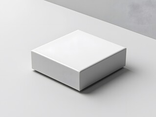 Minimalistic White Box on Smooth Gray Background