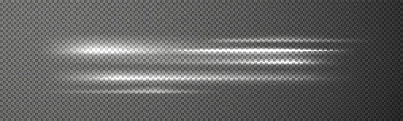 Light white line horizontal highlights. Bright white light streaks with a glowing flare effect.