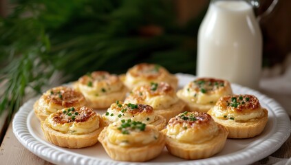 Delicious Creamy Cheese Tarts with Chives