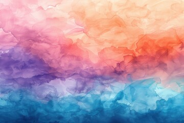 Fototapeta premium Gentle watercolor effect background in pastel pink, blue, and green, evoking a peaceful and artistic feel