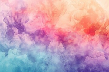 Fototapeta premium Gentle watercolor effect background in pastel pink, blue, and green, evoking a peaceful and artistic feel