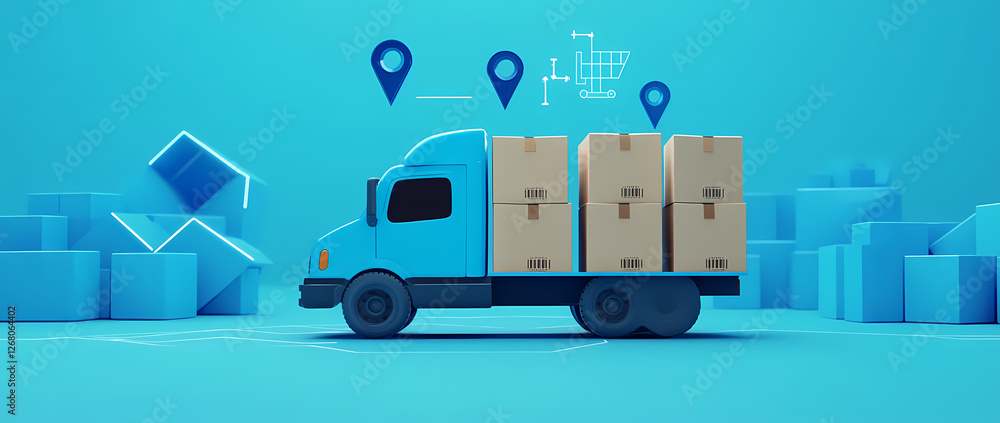Poster delivery route optimization: a truck loaded with packages and equipped with gps technology for route