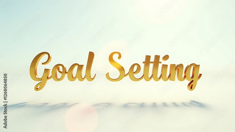 Poster creative typography promoting goal setting with a clean background in soft light