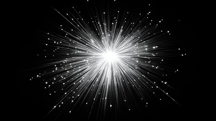 A sudden burst of light in a black and white environment