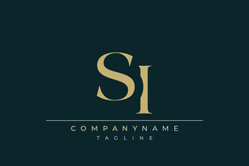 Elegant Monogram with Sophisticated Typography Design Featuring SI with Sophisticated Typography