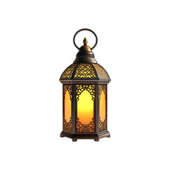 Glowing Ramadan Lantern Warm Festive Light Metalwork Elegance