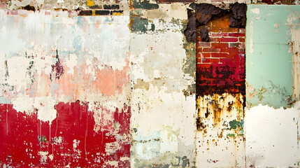 Fototapeta premium Urban Decay Peeling Paint, Brick, Rust Texture Background