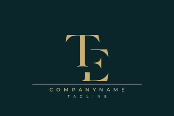 Elegant Monogram with Sophisticated Typography Design Featuring TE with Sophisticated Typography
