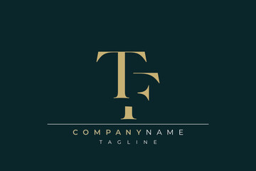 Elegant Monogram with Sophisticated Typography Design Featuring TF with Sophisticated Typography
