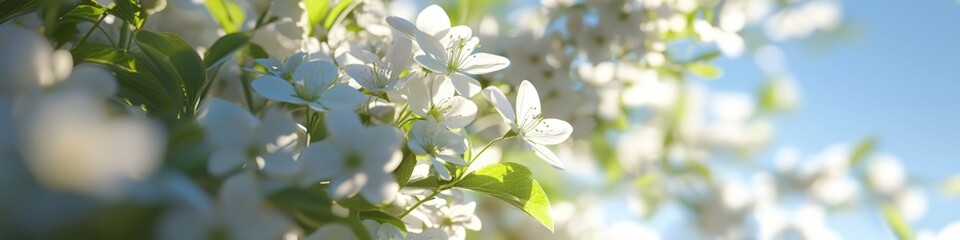 Obraz premium Blooming flowers hanging from the branch of a tree