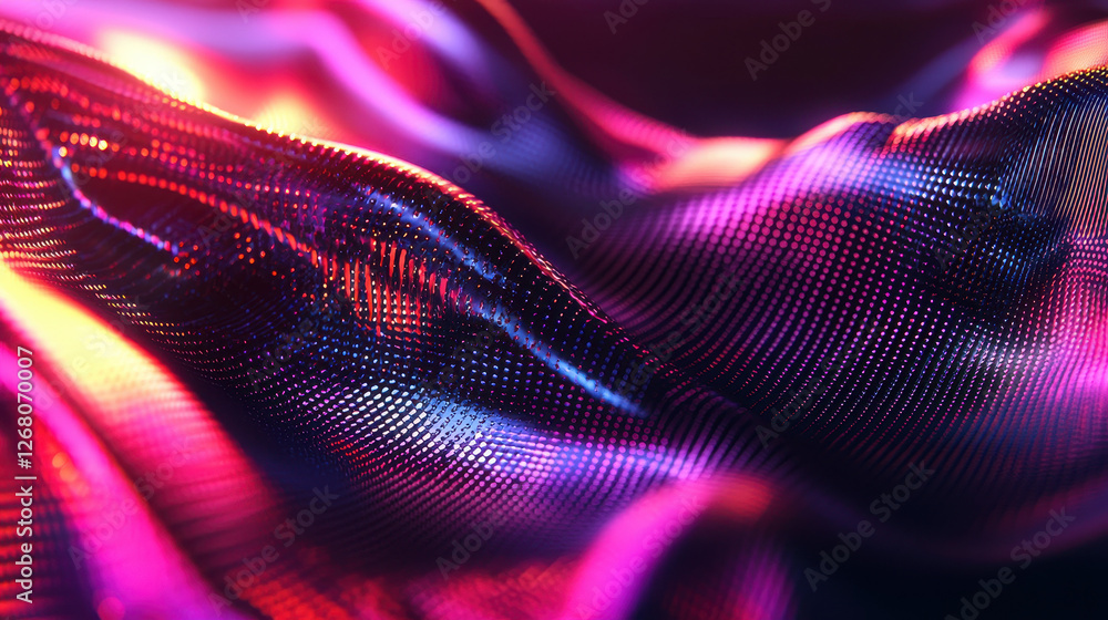 Poster futuristic holographic pattern with shifting colors creates a high-tech sci-fi background