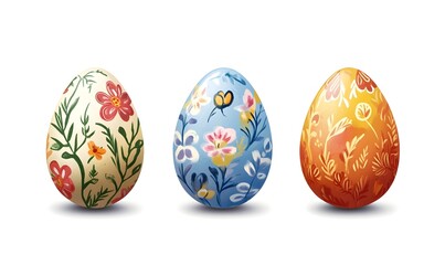 Illustration of painted Easter eggs. 