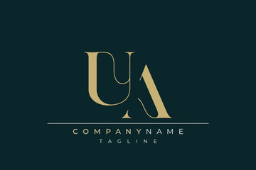 Elegant Monogram with Sophisticated Typography Design Featuring UA with Sophisticated Typography
