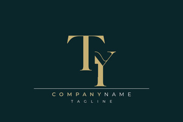 Elegant Monogram with Sophisticated Typography Design Featuring TY with Sophisticated Typography