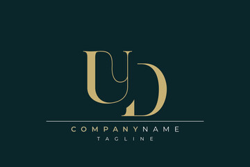 Elegant Monogram with Sophisticated Typography Design Featuring UD with Sophisticated Typography