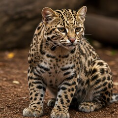 Obraz premium Leopard Cat in Southeast Asian Jungles