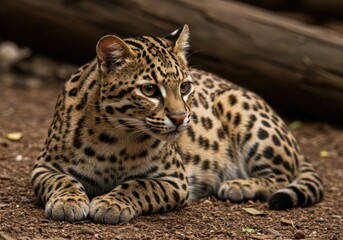 Fototapeta premium Leopard Cat in Southeast Asian Jungles