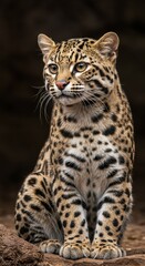 Fototapeta premium Leopard Cat in Southeast Asian Jungles
