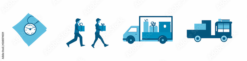 Poster logistics process: a visual representation of the efficient logistics process, showcasing key stages