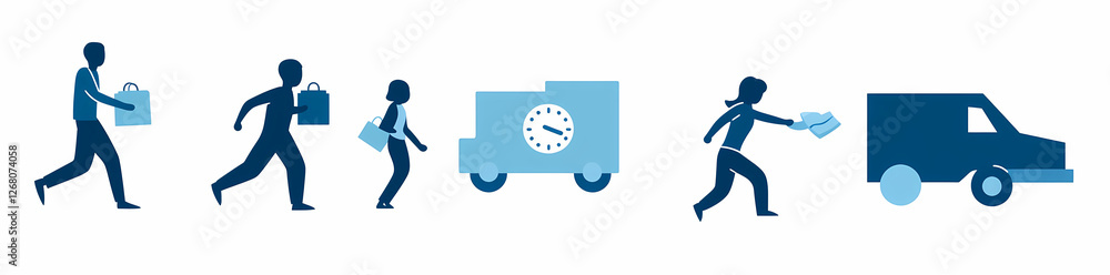 Poster rapid delivery process: a streamlined sequence depicting the swift and efficient journey of a packag
