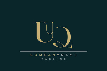 Elegant Monogram with Sophisticated Typography Design Featuring UQ with Sophisticated Typography