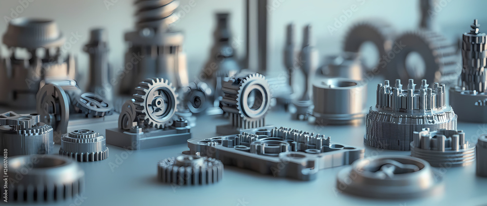Aufkleber 3d printing precision: a captivating close-up of intricately designed 3d printed objects, showcasing