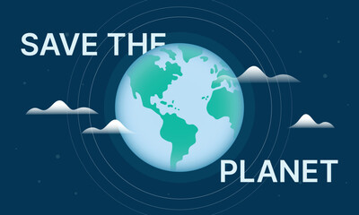Earth. Save the planet. Earth day vector illustration for poster, banner, print, web.