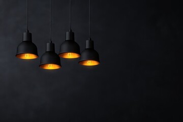 modern Hanging Lights Against a Dark Backdrop