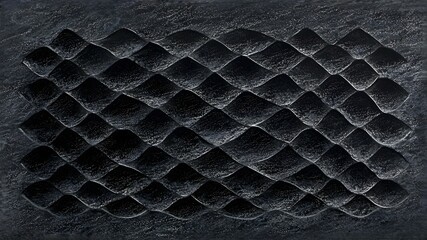 Carved stone panel, abstract wave pattern, dark grey, textured background, interior design