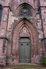 Gothic Church of Saint George (Eglise Saint-Georges de Selestat, from 1230). Originally dedicated to Blessed Virgin Mary, church named after Saint George since 1500. Selestat, Alsace, France.