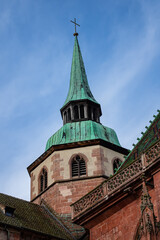Gothic Church of Saint George (Eglise Saint-Georges de Selestat, from 1230). Originally dedicated to Blessed Virgin Mary, church named after Saint George since 1500. Selestat, Alsace, France.