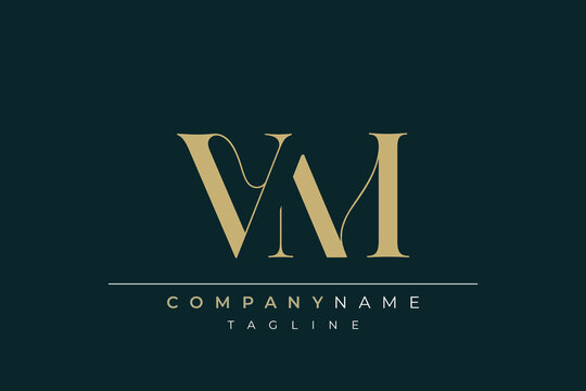 Elegant Monogram with Sophisticated Typography Design Featuring VM with Sophisticated Typography