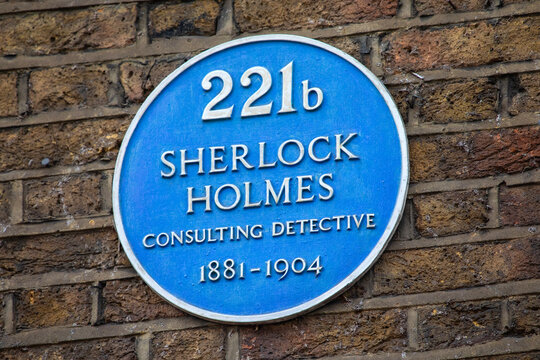 221b Sherlock Holmes Plaque in London, UK