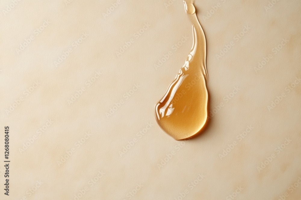 Poster liquid droplet causing visible damage to a strand of hair against a neutral background. generative a