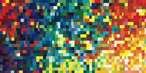 Colorful Abstract Mosaic Pattern with Distinct Shapes and Bold Colors for Visual Design Ideas and