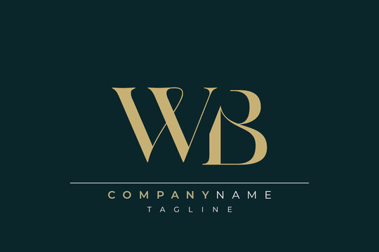 Elegant Monogram with Sophisticated Typography Design Featuring WB with Sophisticated Typography