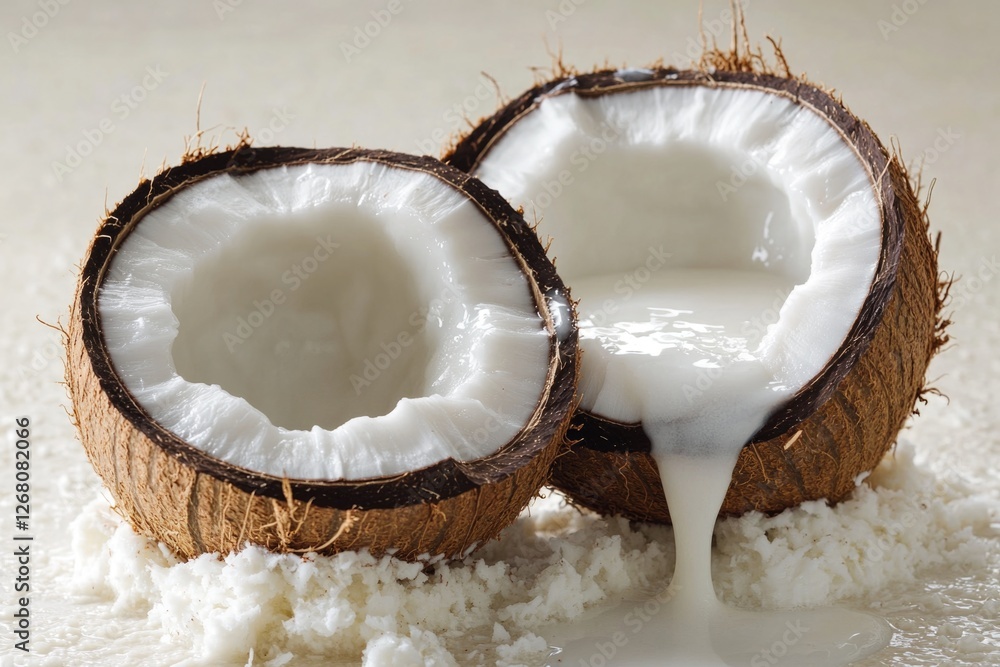 Poster a pair of coconuts resting on a table
