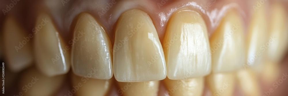 Poster before and after teeth whitening transformation showcasing significant improvement in brightness and